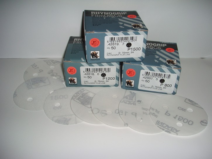 Indasa Ø75mm Exzenterpapier FilmLine 50 Blatt P1200