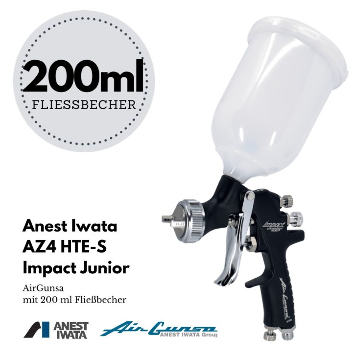 Anest Iwata AirGunsa AZ4 HTE-S Impact Junior mit 200ml Fließbecher Düse 1,0