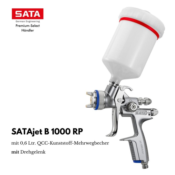 SATAjet 1000 B RP 1,6 Düse mit 0,6l Fließbecher und Drehgelenk