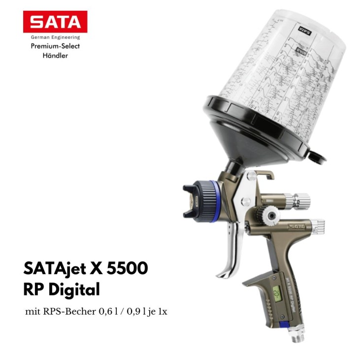 SATAjet X 5500 Digital RP mit Drehgelenk und RPS Mehrzweckbecher