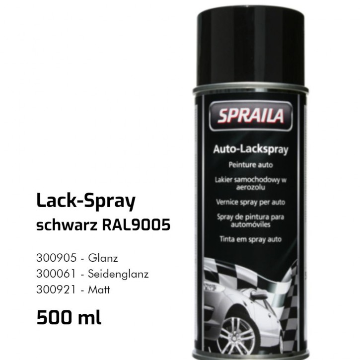 Spraila Lackspray schwarz (500ml) Seidenglänzend