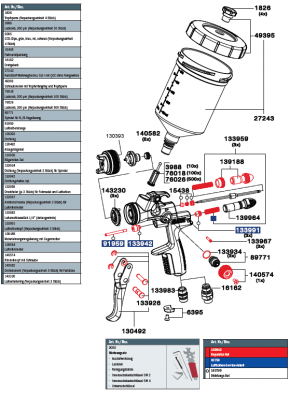 SATAjet 1000 B RP 1,8 Düse mit 0,6l Fließbecher und Drehgelenk